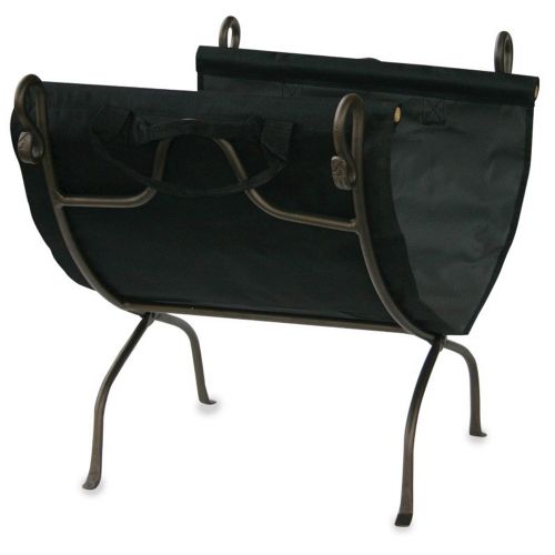 Bronze Wrought Iron Log Rack With Canvas Carrier BR-W-1617