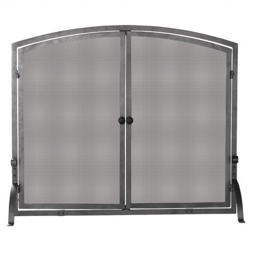 Single Panel Olde World Iron Screen With Doors, Medium BR-S-1146