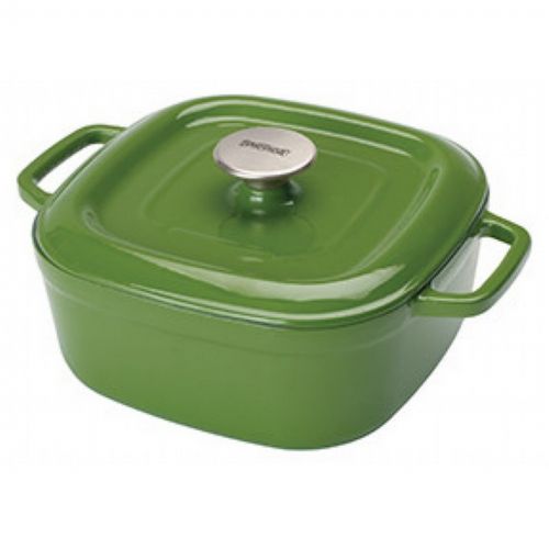 Enameled Cast Iron 4-Qt. Square Casserole in Cypress Green BY7722G