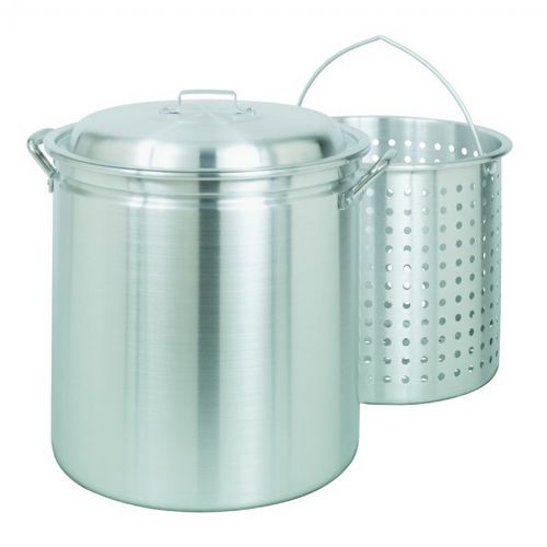 Steamer Stockpot 60 Qt Aluminum with Lid and Basket BY4060
