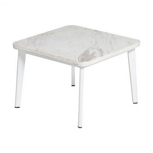 Riba Outdoor Square Side Table with Marble Top TRI40700