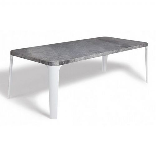 Triconfort Oblo Rectangle Outdoor Dining Table with Marble Top 88 inch TRI56520-721-TW