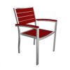 POLYWOOD® Euro Aluminum Outdoor Arm Chair with Silver Frame PW-A200-FAS