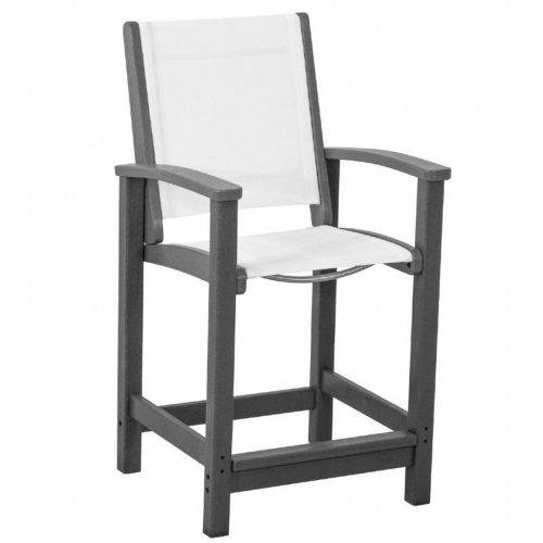 POLYWOOD® Coastal Sling Outdoor Counter Chair PW-9011