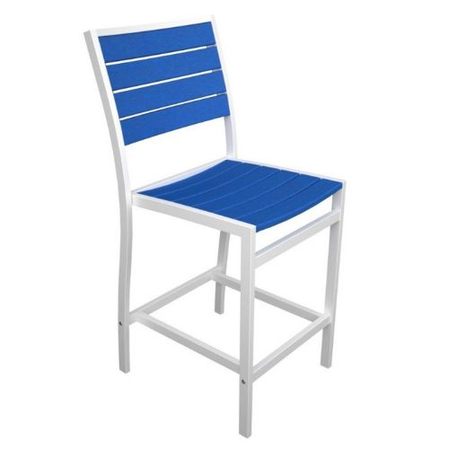 POLYWOOD® Euro Aluminum Outdoor Counter Chair with White Frame PW-A101-FAW