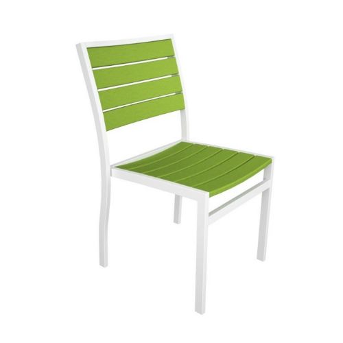 POLYWOOD® Euro Aluminum Outdoor Side Chair with White Frame PW-A100-FAW