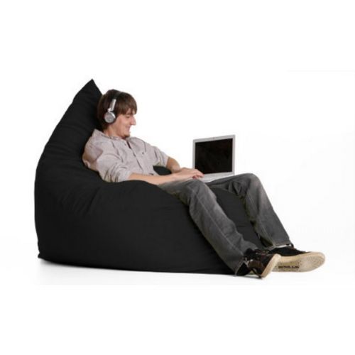 Jaxx Pillow Sac Bean Bag Chair Microsuede Black FL-ZJF-PIL-MS01
