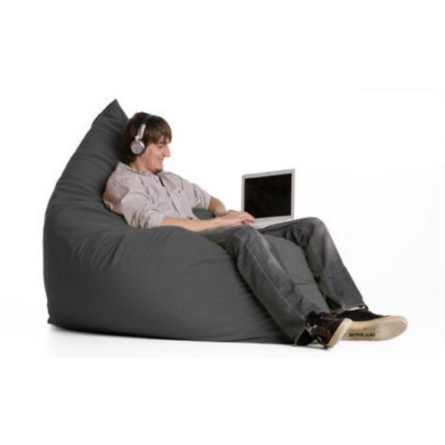 Jaxx Pillow Sac Bean Bag Chair Microsuede Charcoal FL-ZJF-PIL-MS03