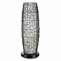 PatioGlo LED Outdoor Floor Lamp White with Walnut Wicker Cover PLC-68850