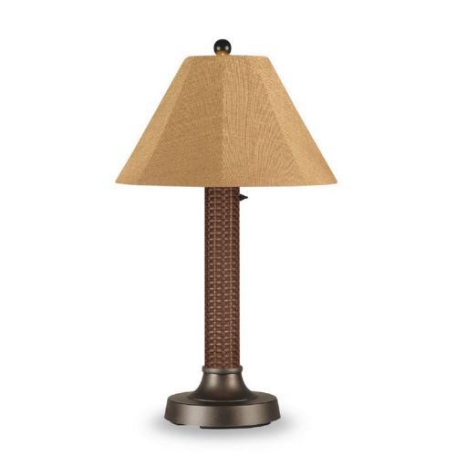Bahama Weave 34 inch Outdoor Table Lamp Thick Stand Red Castagno & Bronze PLC-26173