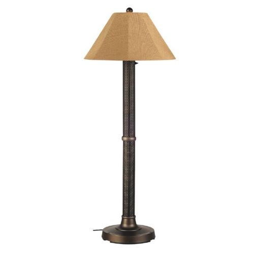Bahama Weave 60 inch Outdoor Floor Lamp Dark Mahogany & Bronze PLC-26167