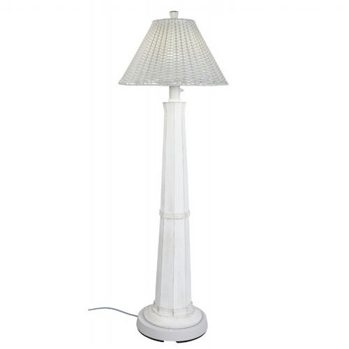 Nantucket Outdoor Floor Lamp with White Wicker Shade PLC-10906