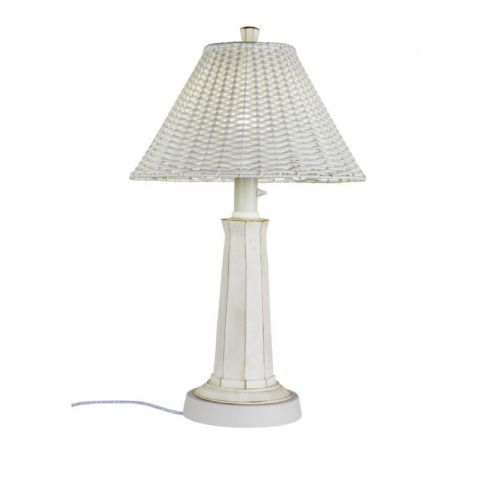 Nantucket Outdoor Table Lamp with White Wicker Shade PLC-10902