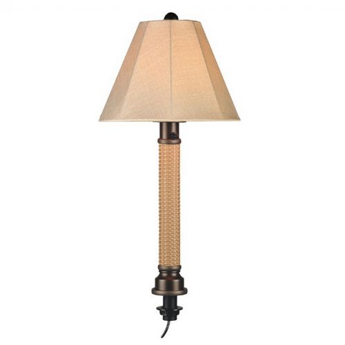 Outdoor Wicker Umbrella Table Lamp Cream & Bronze PLC-20784