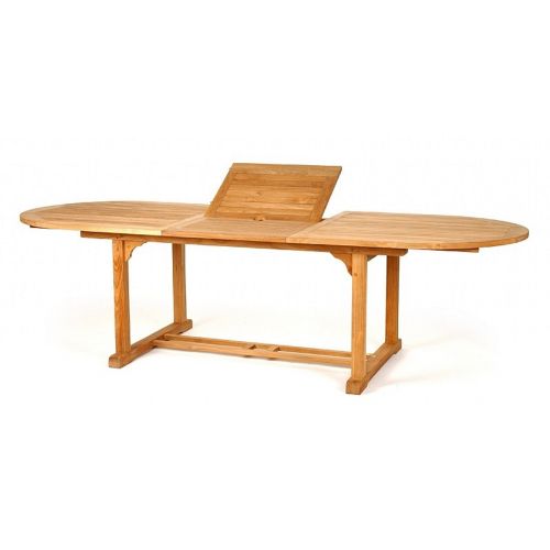 Modern Teak Patio Dining Table Oval Extendable 84-120 CA-50105