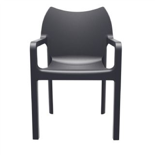 Diva Resin Outdoor Dining Arm Chair Gray ISP028 360° view