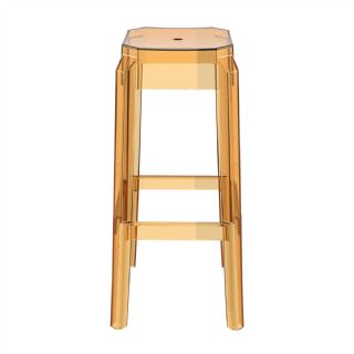 Fox Polycarbonate Outdoor Barstool Transparent Black ISP037 360° view