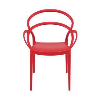 Mila Outdoor Dining Arm Chair Red ISP085 360° view