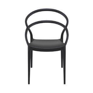 Pia Outdoor Dining Chair Dark Gray ISP086 360° view