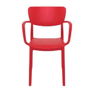 Lisa Outdoor Dining Arm Chair Red ISP126 360° view