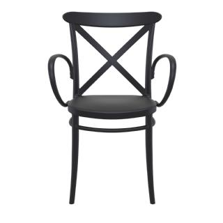 Cross XL Resin Outdoor Arm Chair Black ISP256 360° view