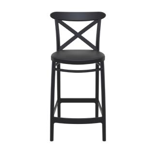 Cross Outdoor Counter Stool Olive Green ISP264 360° view