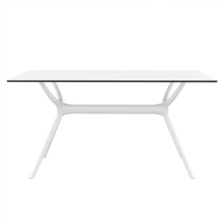 Air Rectangle Outdoor Dining Table 55 inch Black ISP705 360° view