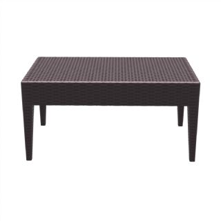 Miami Wickerlook Resin Patio Coffee Table Rattan Gray 36 inch ISP855 360° view