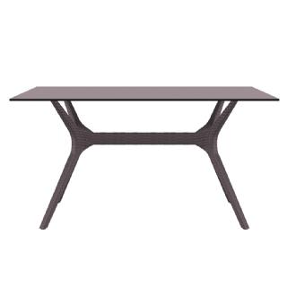Ibiza Rectangle Outdoor Dining Table 55 inch White ISP864 360° view
