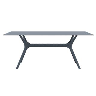 Ibiza Rectangle Outdoor Dining Table 71 inch White ISP865 360° view