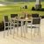 Travira Aluminum Tekwood Natural Square Dining Table 39 Inch OG-TV39-TAN-PC-F #4