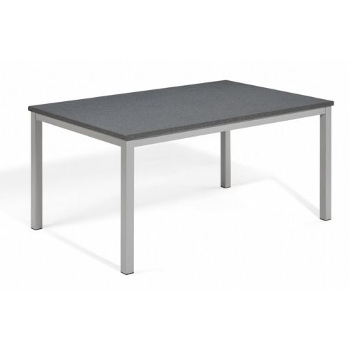Travira Aluminum Alstone Graphite Top Rectangle Dining Table 63 Inch OG-TV63TAP