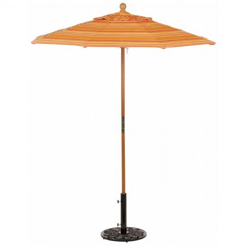 Wood Pole Octagon Market Umbrella 6 Feet Shade - Stripes OG-U6