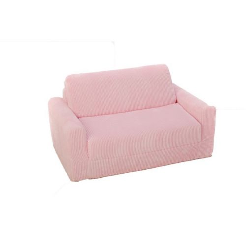 Fun Furnishings Pink Chenille Sofa Sleeper With Pillows FF-11302