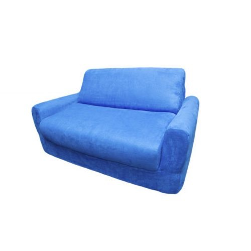 Fun Furnishings Royal Blue Micro Suede Sofa Sleeper With Pillows FF-11207