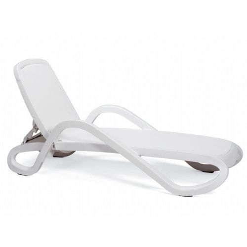 Adjustable Alpha Sling Chaise Lounge with Arms - White NR-40416-00-108