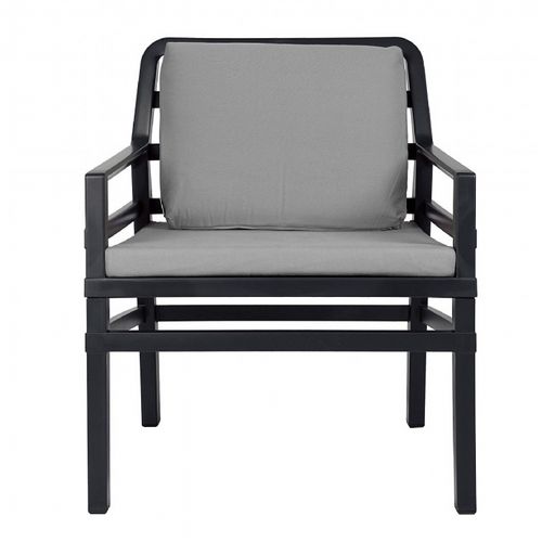 Aria Relax Chair in Anthracite With Cushions in Grey NR-40330-02