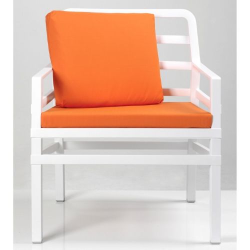 Aria Relax Chair in White With Cushions in Orange NR-40330-00