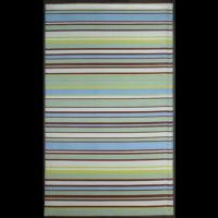 Outdoor Carpet Mat 5' × 8' Stripes Aqua Gray MMSTP58GA