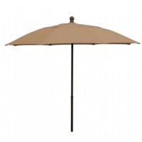 FiberBuilt 9ft Octagon Beige Patio Umbrella with Champagne Bronze Frame FB9HPUCB