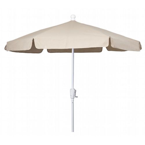 FiberBuilt 7.5ft Hexagon Beige Garden Umbrella with White Frame FB7GCRW-BEIGE