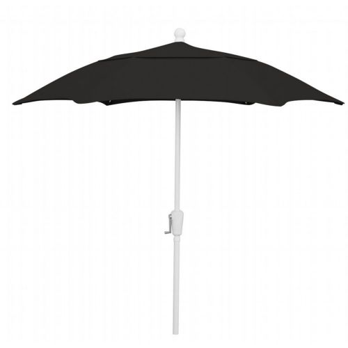 FiberBuilt 7.5ft Hexagon Black Patio Umbrella with White Frame FB7HCRW-BLACK