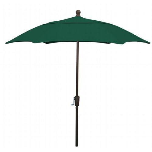 FiberBuilt 7.5ft Hexagon Forest Green Patio Umbrella with Champagne Bronze Frame FB7HCRCB-FOREST-GREEN