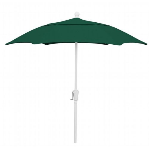 FiberBuilt 7.5ft Hexagon Forest Green Patio Umbrella with White Frame FB7HCRW-FOREST-GREEN