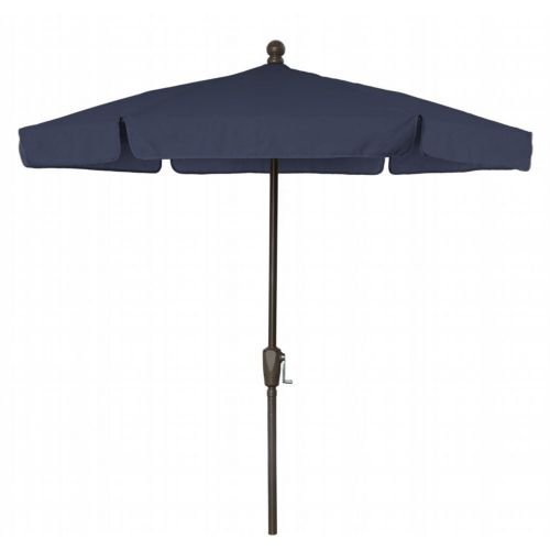 FiberBuilt 7.5ft Hexagon Navy Blue Garden Umbrella with Champagne Bronze Frame FB7GCRCB-NAVY-BLUE