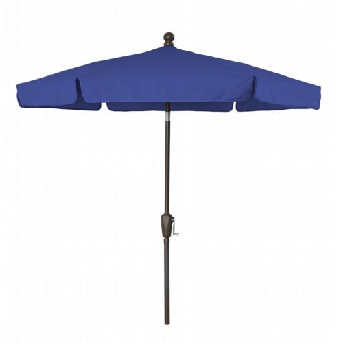 FiberBuilt 7.5ft Hexagon Pacific Blue Garden Tilt Umbrella with Champagne Bronze Frame FB7GCRCB-T-PACIFIC-BLUE