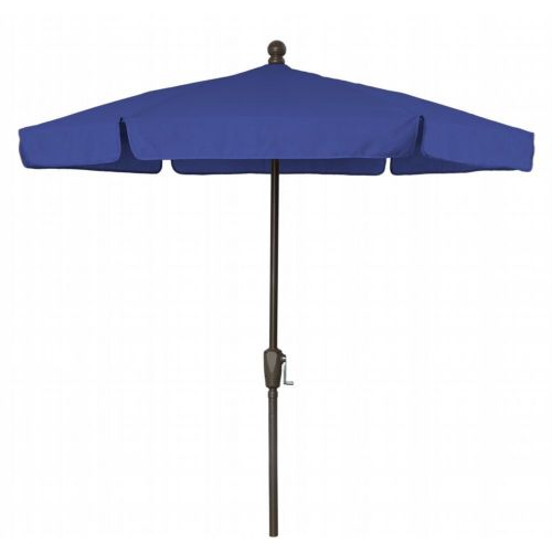 FiberBuilt 7.5ft Hexagon Pacific Blue Garden Umbrella with Champagne Bronze Frame FB7GCRCB-PACIFIC-BLUE