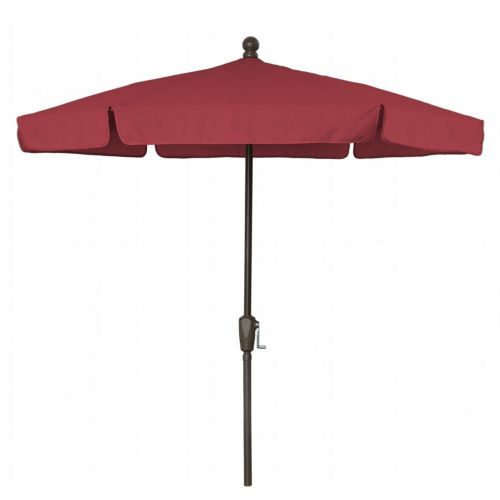 FiberBuilt 7.5ft Hexagon Red Garden Umbrella with Champagne Bronze Frame FB7GCRCB-RED