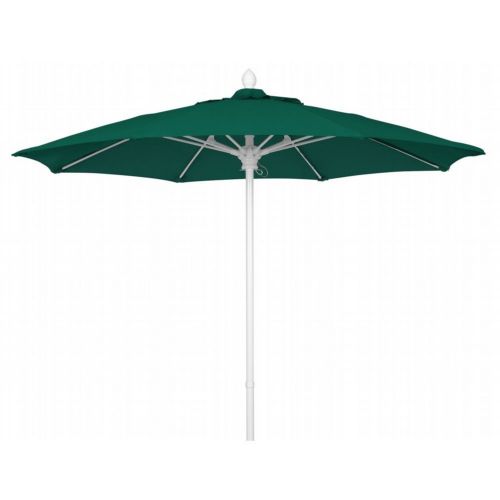 FiberBuilt 7.5ft Octagon Forest Green Market Umbrella with White Frame FB7MPUW-8603