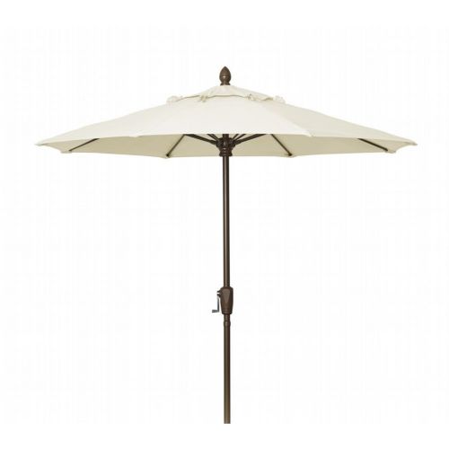 FiberBuilt 7.5ft Octagon Natural White Market Umbrella with Champagne Bronze Frame FB7MCRCB-8605